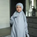 ZAHQA - Mukena Terusan Anak SD 1-3 Abaya Hadramaut Katun Micro Premium Polos Renda Gipper Atiqa