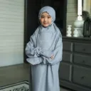 ZAHQA - Mukena Terusan Anak SD 1-3 Abaya Hadramaut Katun Micro Premium Polos Renda Gipper Atiqa