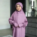 ZAHQA - Mukena Terusan Anak SD 1-3 Abaya Hadramaut Katun Micro Premium Polos Renda Gipper Atiqa