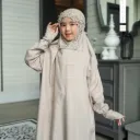 ZAHQA - Mukena Terusan Anak SD 1-3 Abaya Hadramaut Katun Micro Premium Polos Renda Gipper Qisya