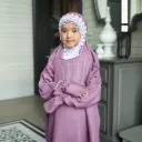 ZAHQA - Mukena Terusan Anak SD 1-3 Abaya Hadramaut Katun Micro Premium Polos Renda Gipper Qisya