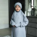 ZAHQA - Mukena Terusan Anak Remaja SD 4-6 Abaya Hadramaut Katun Micro Premium Polos Renda Gipper Hayati