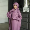ZAHQA - Mukena Terusan Anak Remaja SD 4-6 Abaya Hadramaut Katun Micro Premium Polos Renda Gipper Hayati