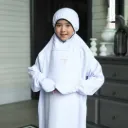 ZAHQA - Mukena Terusan Anak Remaja SD 4-6 Abaya Hadramaut Katun Micro Premium Polos Renda Gipper Hayati