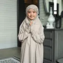 ZAHQA - Mukena Terusan Anak Remaja SD 4-6 Abaya Hadramaut Katun Micro Premium Polos Renda Gipper Kiffa