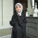 ZAHQA - Mukena Terusan Anak Remaja SD 4-6 Abaya Hadramaut Katun Micro Premium Polos Renda Gipper Kiffa