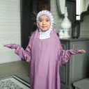 ZAHQA - Mukena Terusan Anak Remaja SD 4-6 Abaya Hadramaut Katun Micro Premium Polos Renda Gipper Kiffa